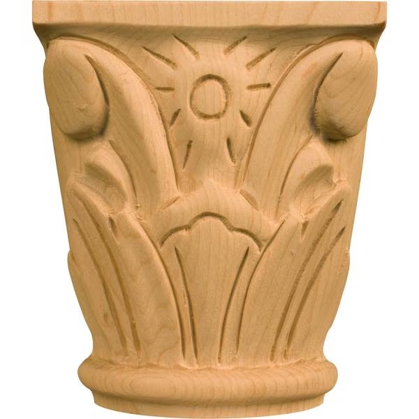 4 1/2 x 3 7/8 x 1 1/8 Lg. Swirl Half Round Capital in Cherry, Osborne Wood Products, Mfr#: 7203C
